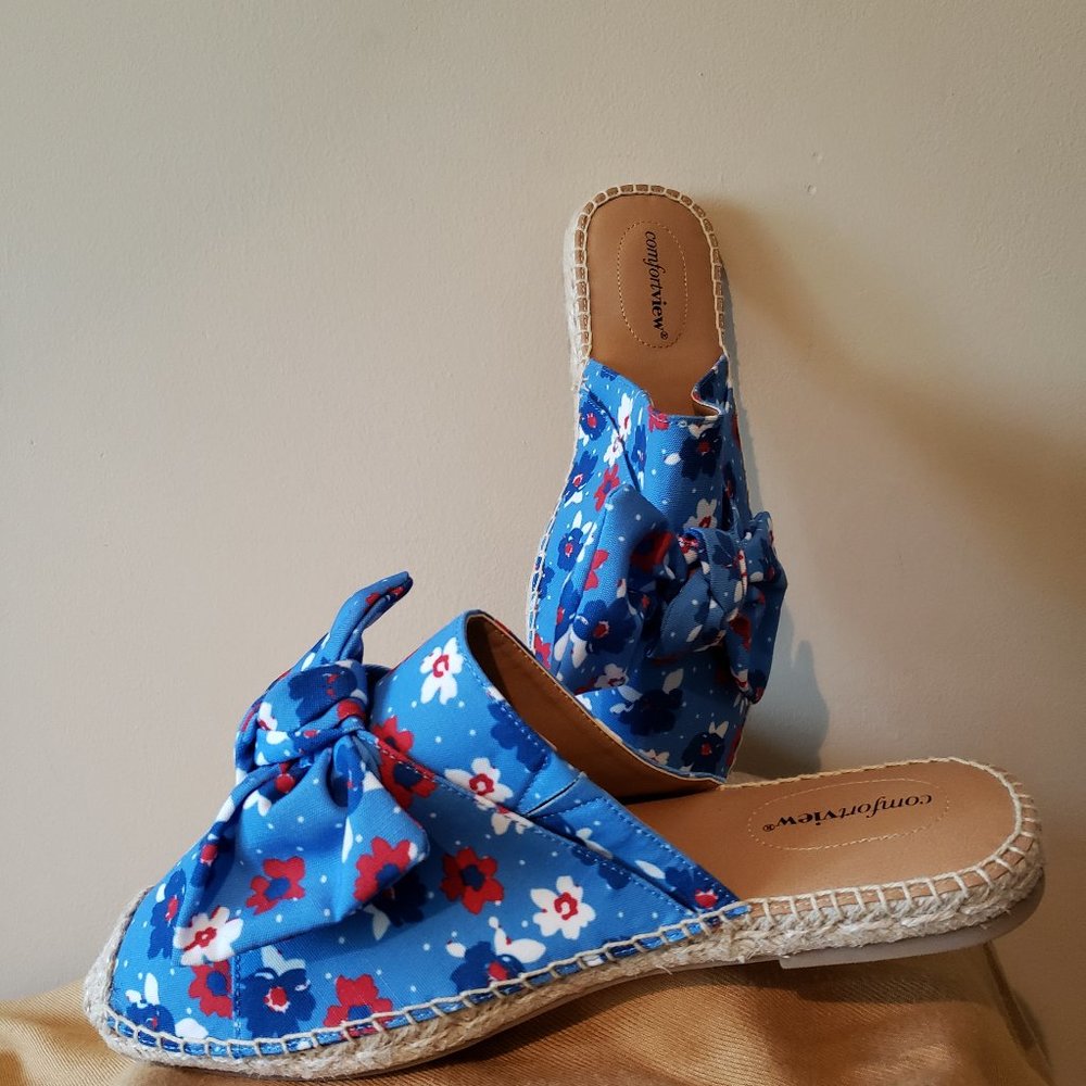 Comfortview Floral Mules - COPY